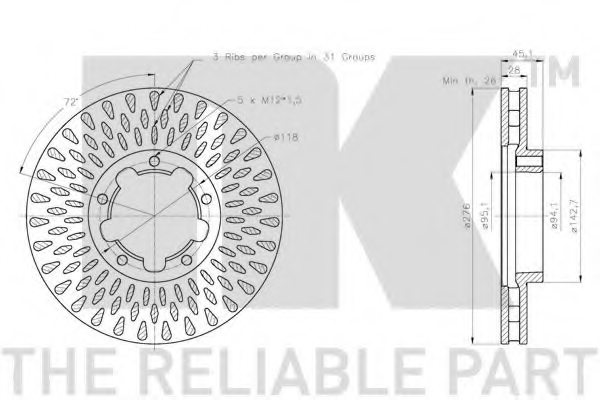 NK 312286 Brake Disc